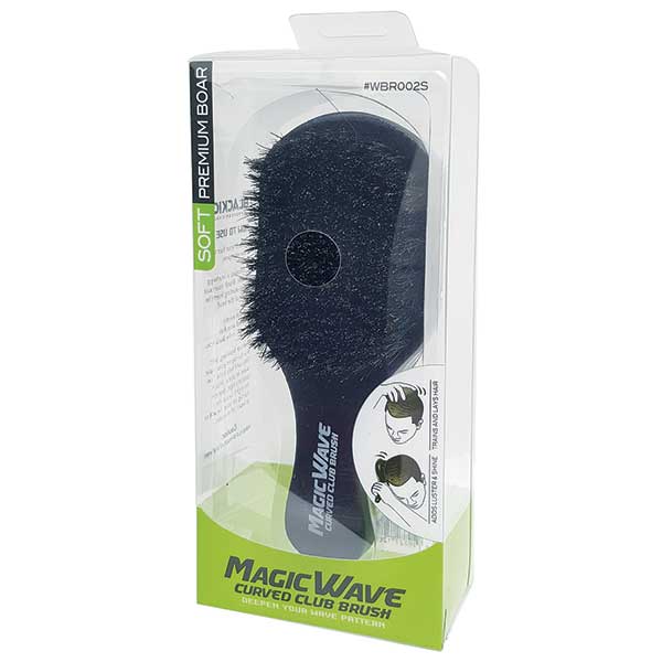 Majestic Wholesale - Wholesale Hair Brush/Comb - MAGIC WAVE PREMIUM BOAR CURVED/CLUB BRUSH SOFT HARD HANDLE2