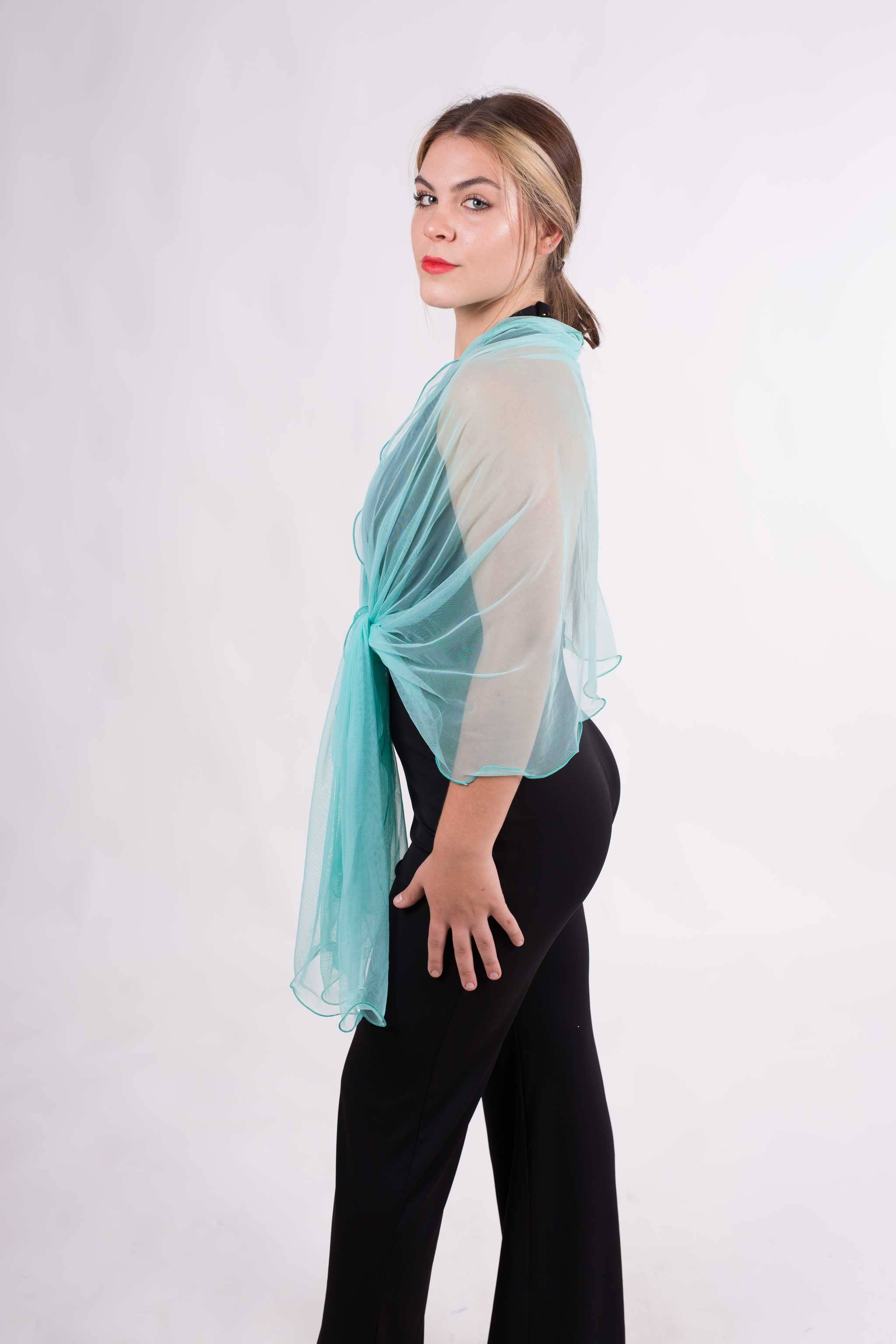 MR Complements - Vente Écharpe – femme - Châle en tulle grande taille aux bords ondulés62