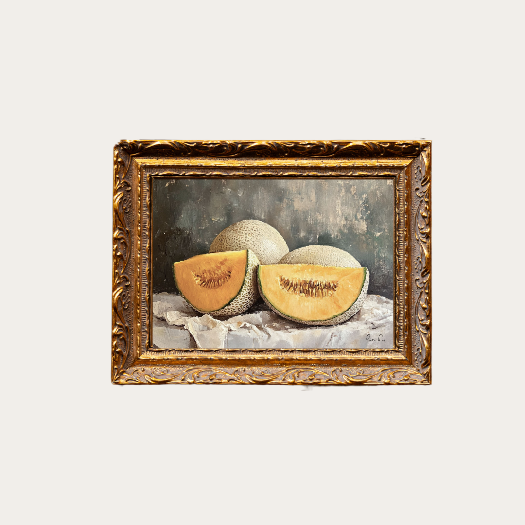 Luxe B Co - Wholesale Art Print - Vintage Cantaloupe | French Brass Inspired Gold Mould Framed Art1