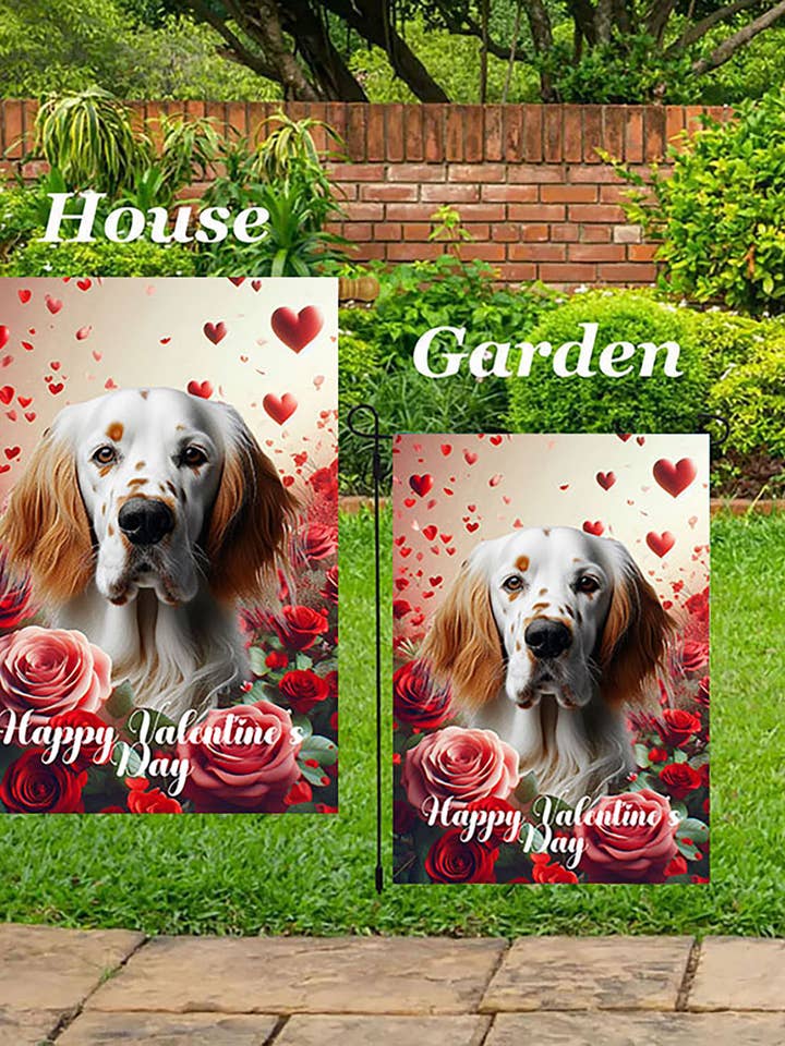 English Setter Orange - Valentine Garden Flag for wholesale by Best of Breed Products