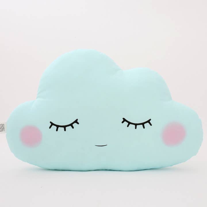 Sleepy Blue Mint Cloud Cushion With Pink Cheeks for wholesale by ProstoConcept