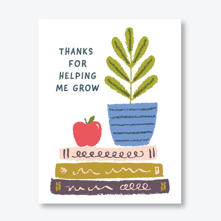 Teacher Appreciation Thanks For Helping Me Grow Card for wholesale by meoMADE