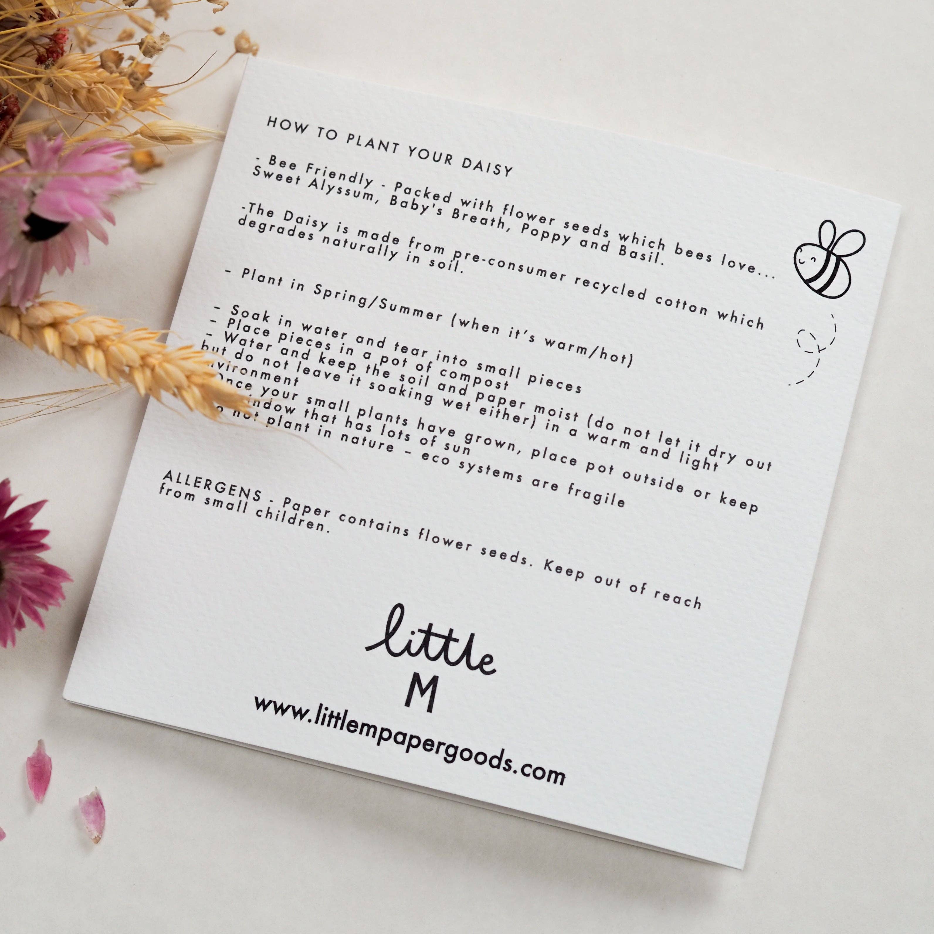 Little M – wholesale Mother’s Day card – You Are So Lovely Card With Plantable Seed Daisy - Can Be Personalised1