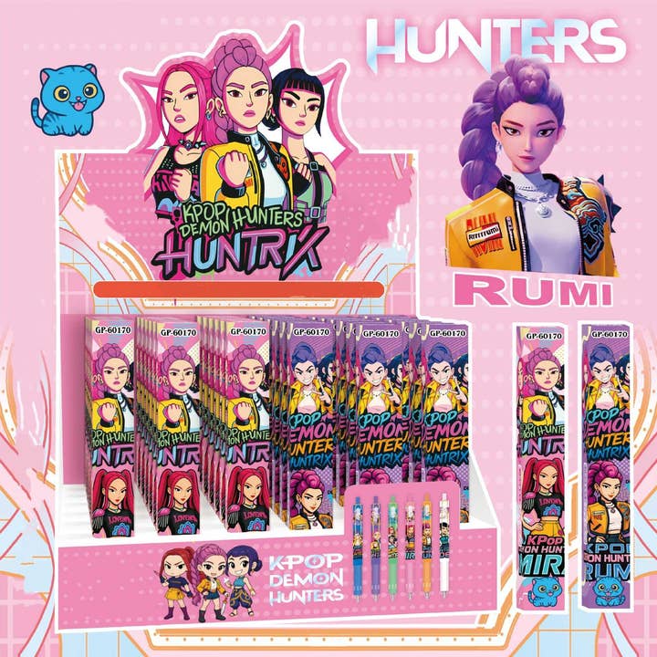 Stylo gel clic noir sorcière boîte aveugle chasseurs de démons K-Pop pour la vente par Auraquise