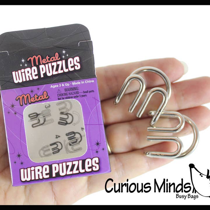 Curious Minds Toys - Wholesale Toy set – Kids - 1 Mini Metal Wire Brain Teaser Puzzles - Individually Wrappe1