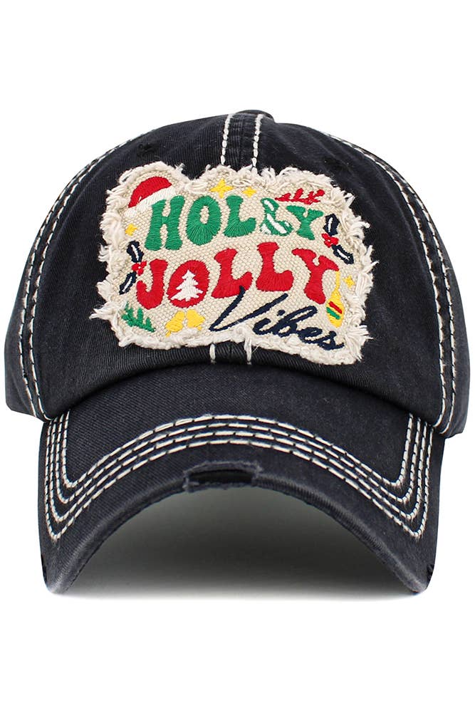 Hana - Wholesale Baseball Cap - Women's - HOLLY JOLLY VIBES Christmas Washed Vintage Baseball Cap5