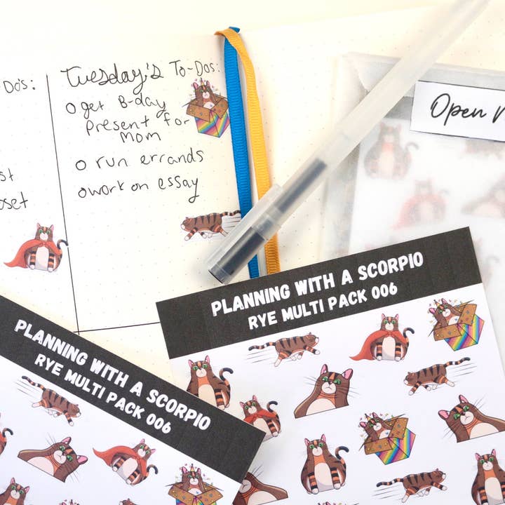 Pegatinas planificadoras de diario dibujadas a mano para venta al por mayor de Rye & Co.