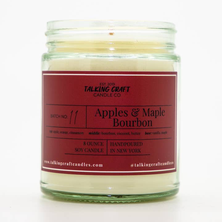 Bourbon van appel en esdoorn voor wholesale door Talking Craft Candle Co