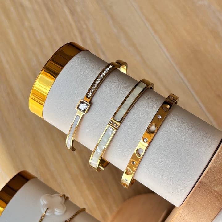 Duestelle Italia - Wholesale Bangle Bracelet - MOTHER-OF-PEARL - Mother-of-pearl rigid bracelet5