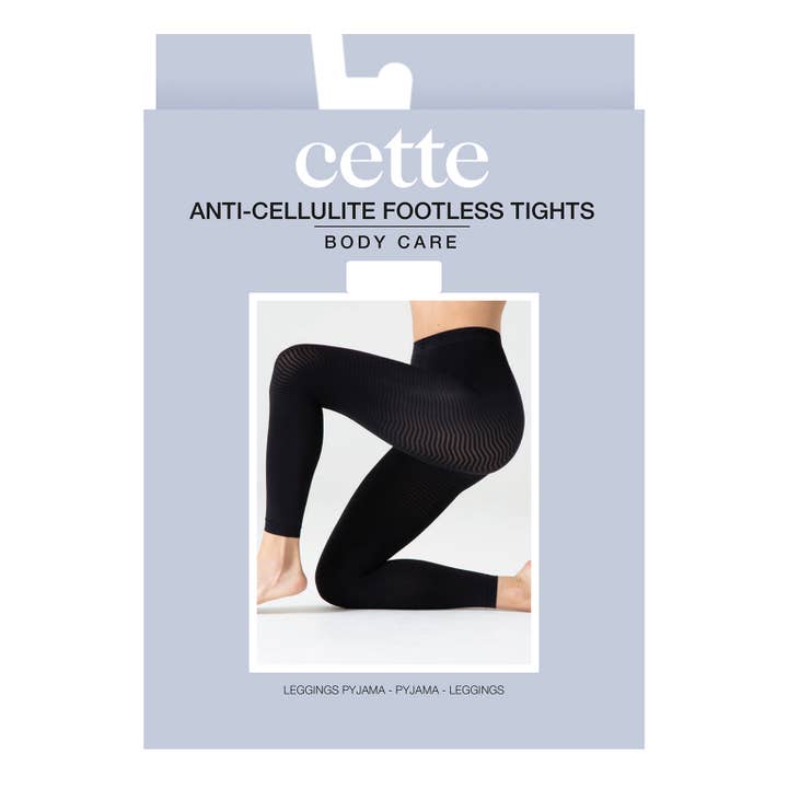 Black Cellulite Control Footless Tights, Massage Leggings, Pyjama for wholesale on Faire