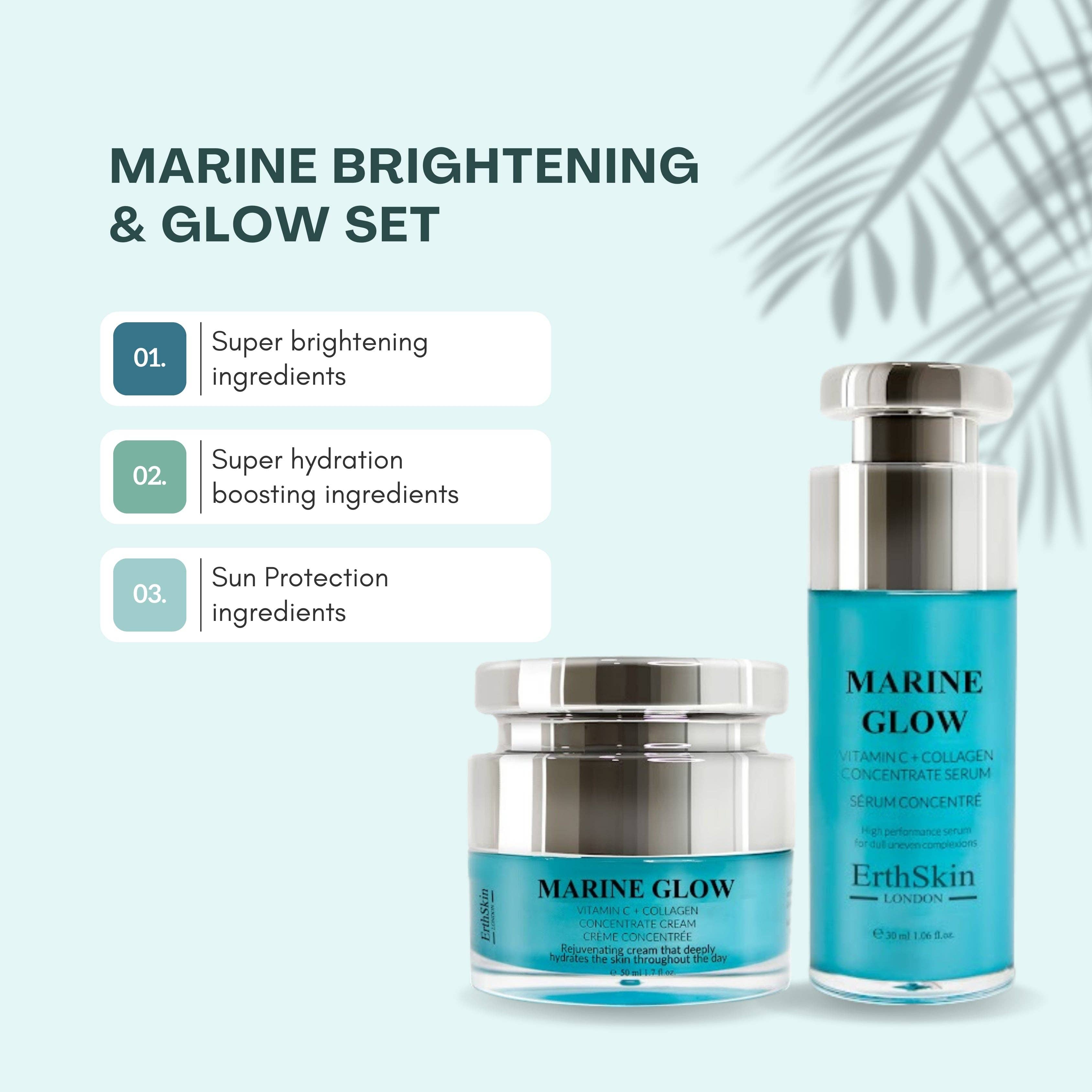 Eclat Cosmetic Ltd – wholesale Facial serum/concentrate – Marine Glow Vitamin C + Collagen Concentrate Serum 30ml+ Marine Glow Vitamin C Concentrate Cream 50ml2