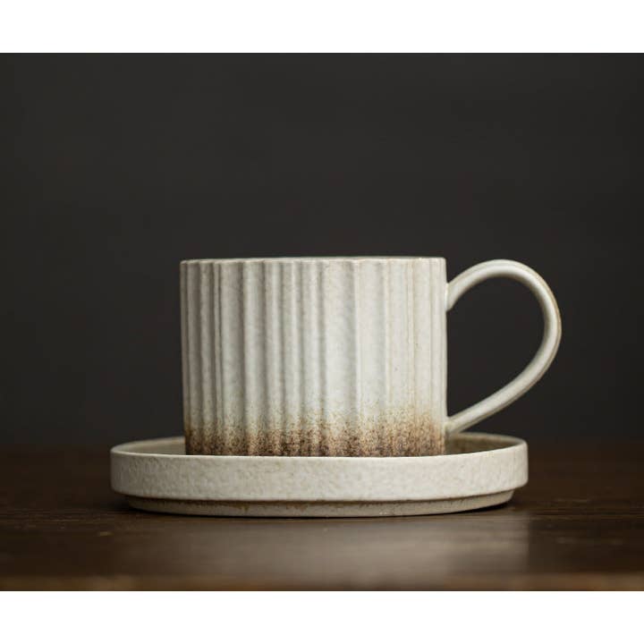 Gohobi - Wholesale Coffee Mug - Gohobi Japanese Style Ceramic Coffee Mug with Saucer Set 007