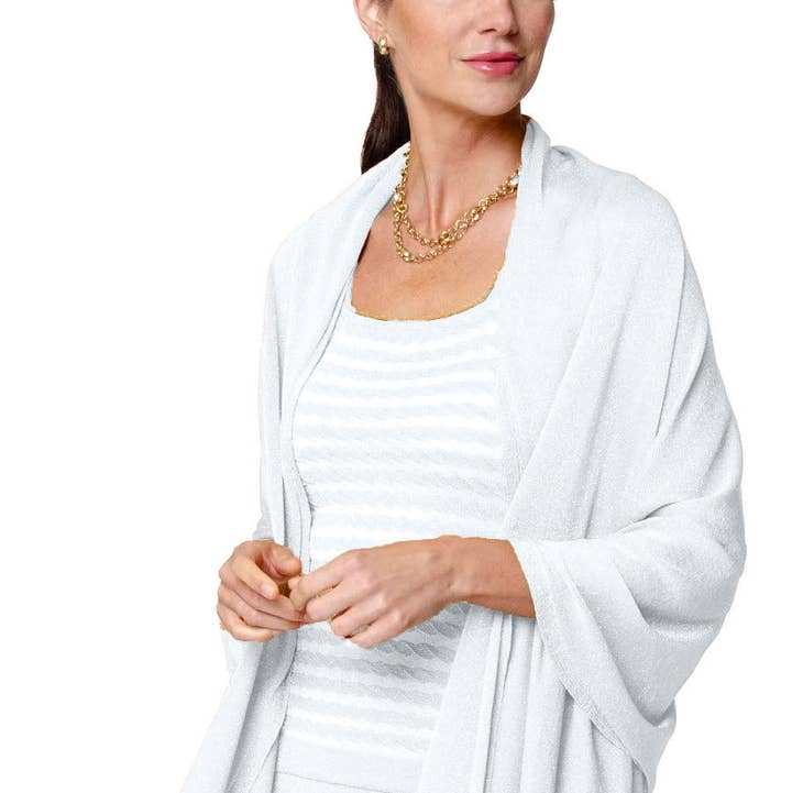 Biana - Wholesale Wrap - Women's - Star Dust Shimmer Shawl; Silver White0