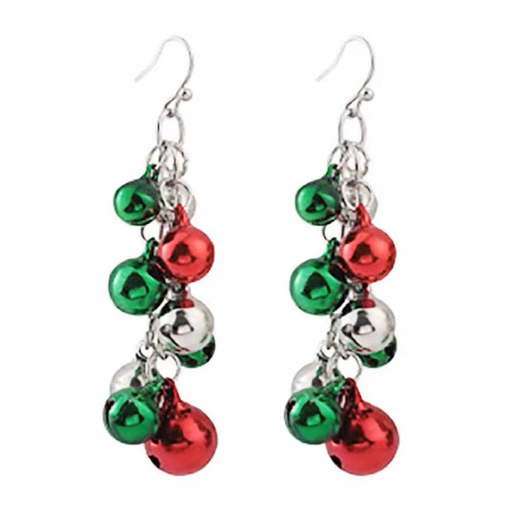 2 Sets Christmas Jingle Bell Earrings for wholesale by Guerrilla Charm