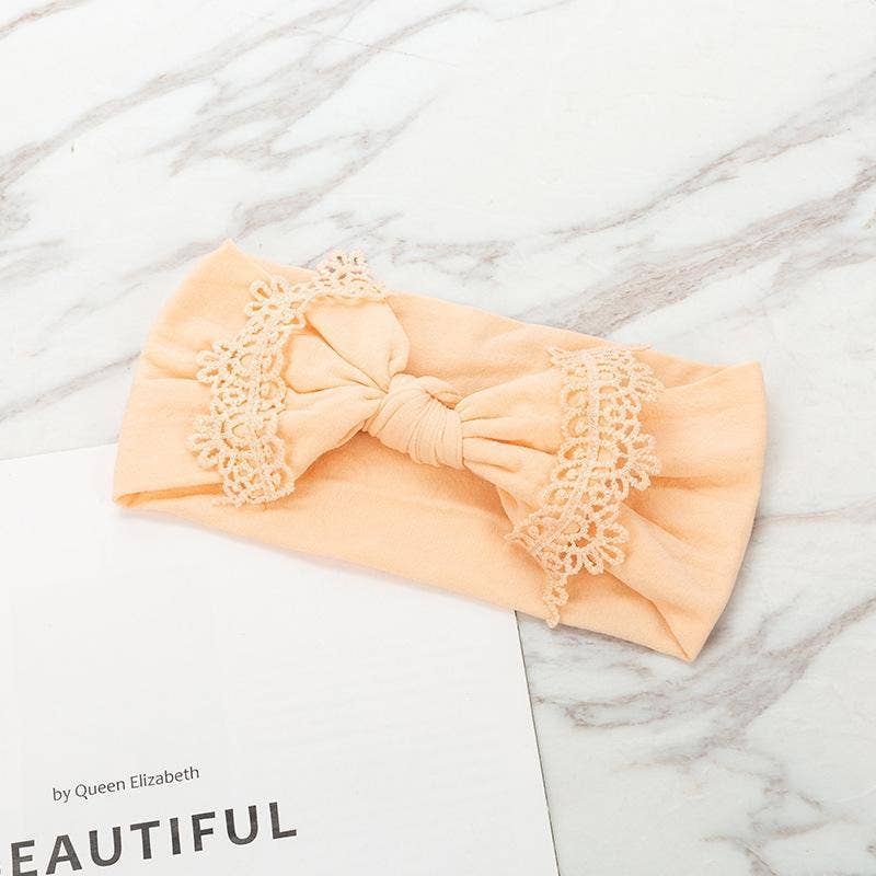 KiddieKickz - Wholesale Fashion Headband - Baby - Nylon Children's Hair Band Soft Silk Stockings Baby Headband Lace Bow Hair Ornament6