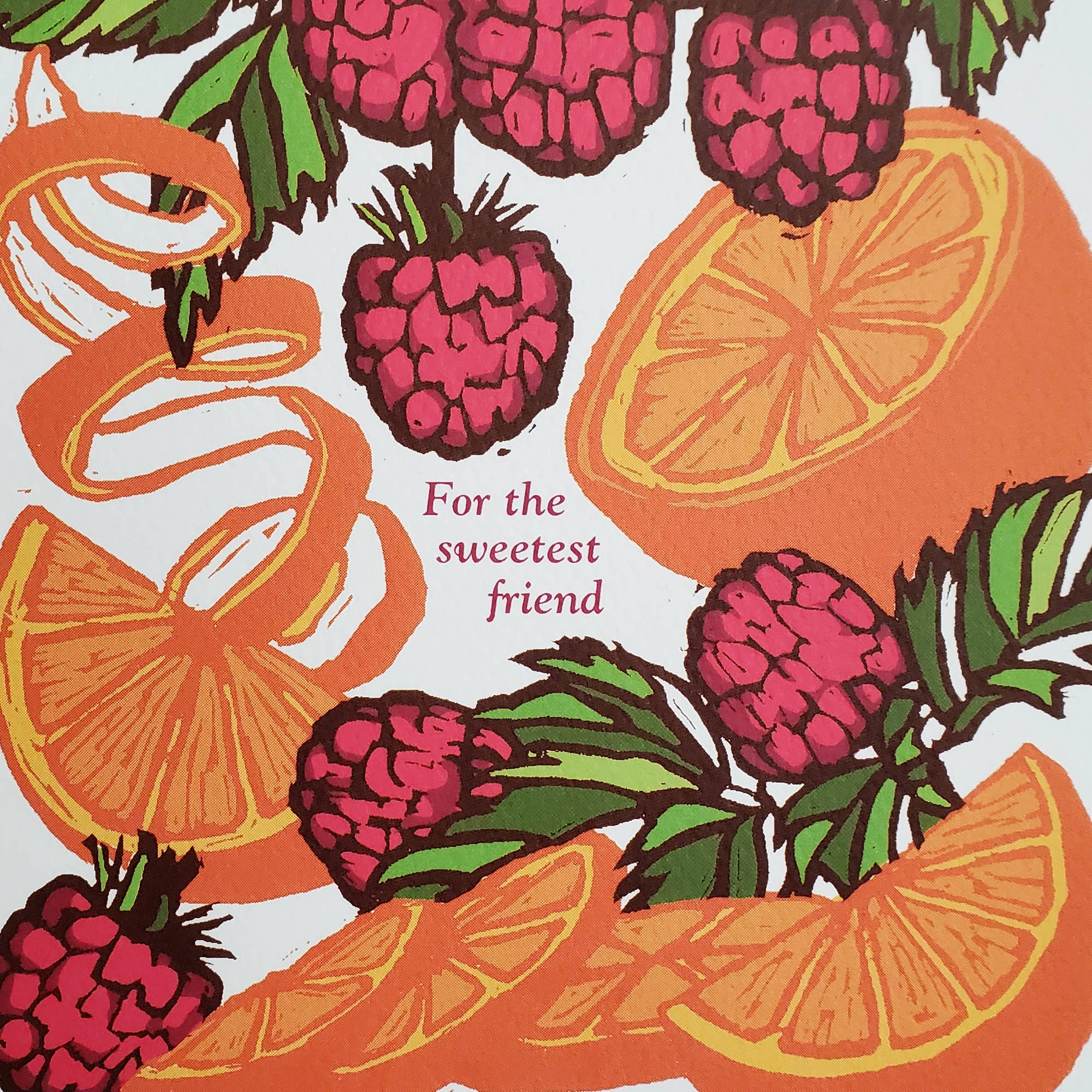 Little Green - Wholesale Friendship Card - NEW For the Sweetest Friend Orange Raspberry Greeting Card3