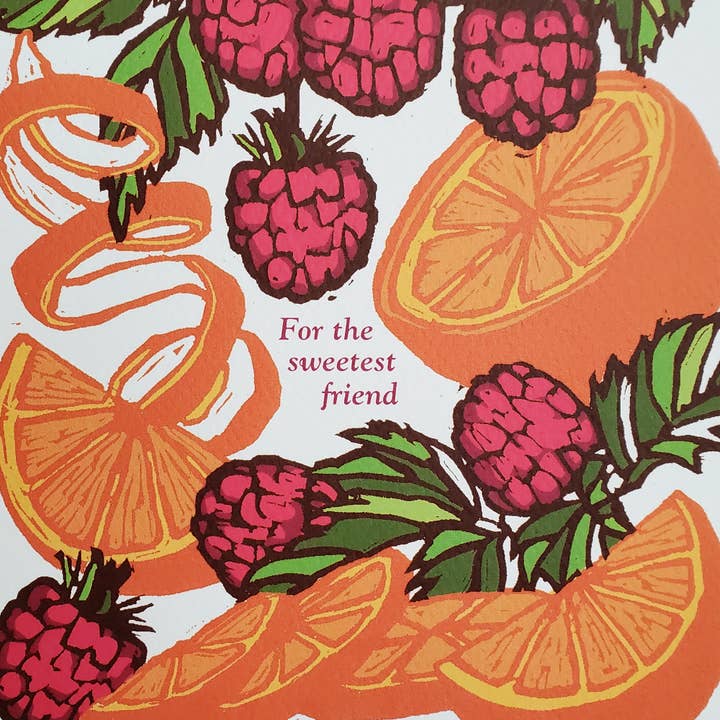 Little Green - Wholesale Friendship Card - NEW For the Sweetest Friend Orange Raspberry Greeting Card3
