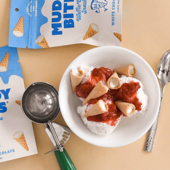 Muddy Bites - Wholesale Cookie - White Chocolate Waffle Cones Snacks