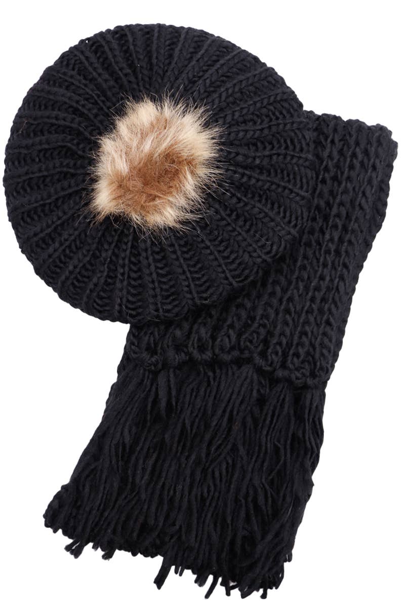 Cap Zone - Vendita all'ingrosso Berretto - Donna - Berretto e sciarpa lavorati a maglia grossa all'uncinetto, set da 2 pezzi3