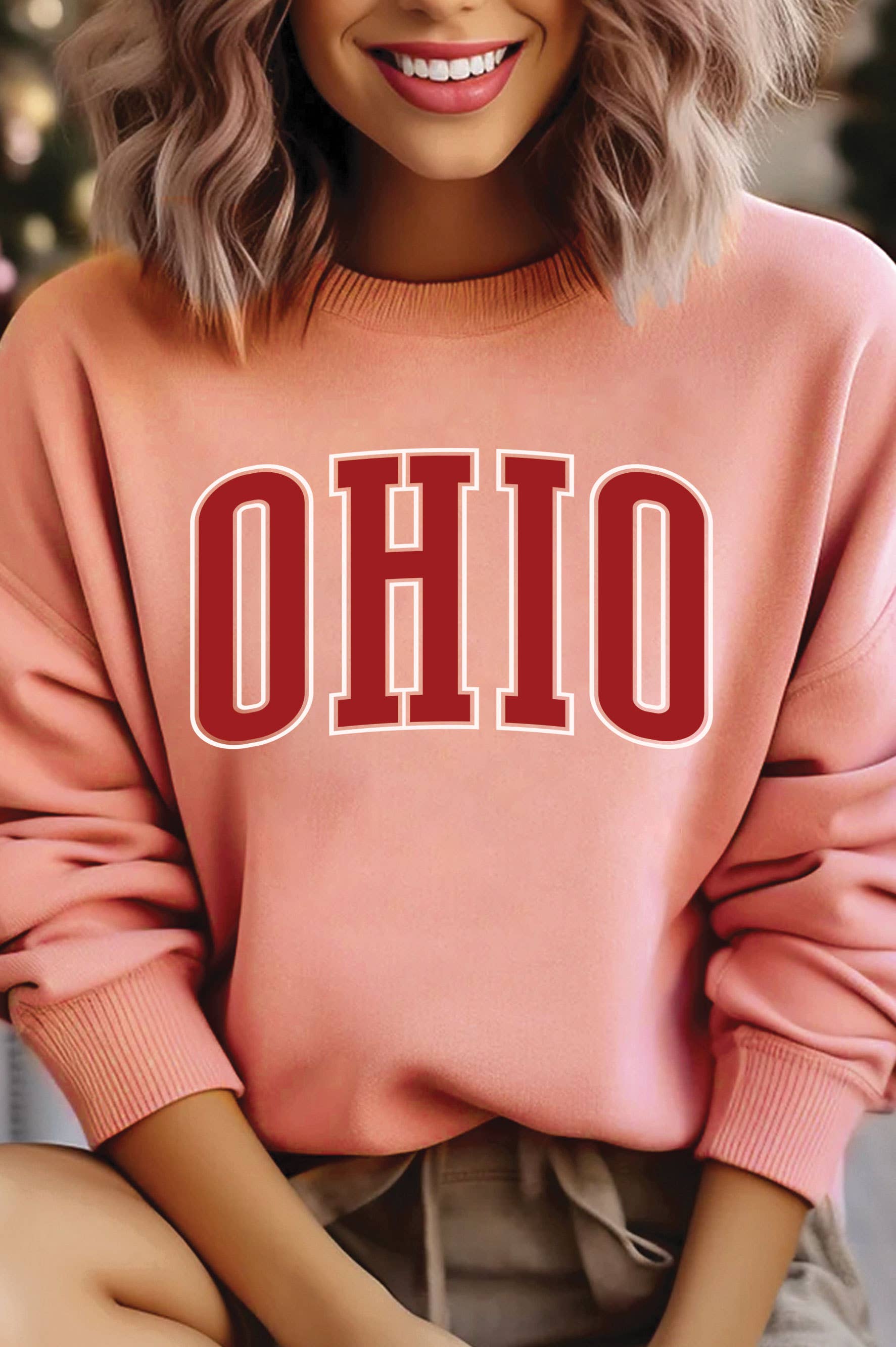 Rustee Clothing - Wholesale Grafisch sweatshirt - Dames - GEBORSTELDE SWEATSHIRTS MET POFPRINT UIT OHIO2