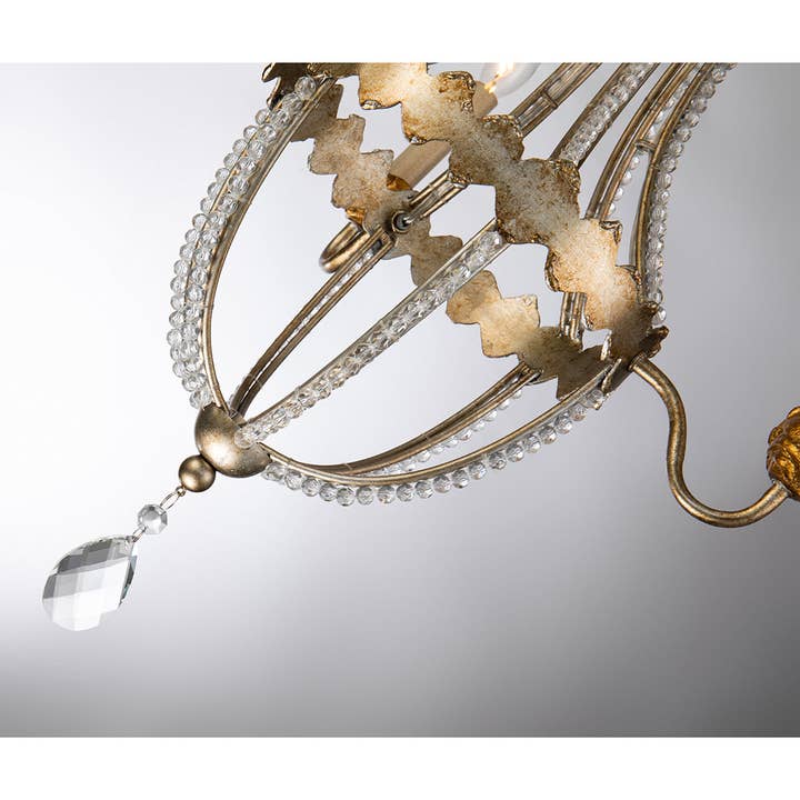 Lucas McKearn - Wholesale Chandelier/Hanging Light - Louis 3 Light Chandelier in Distressed Gold and Silver4