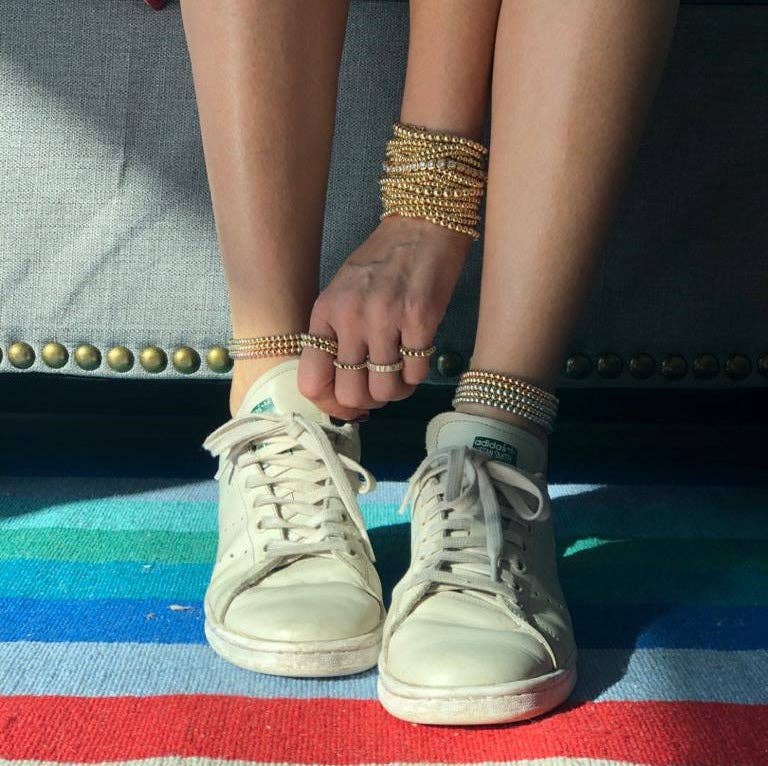 22 Jewelry - Wholesale Anklet - JEN 2 TONE ANKLET 4MM1