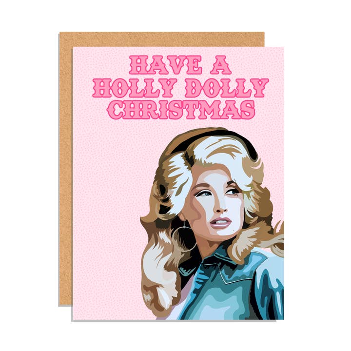 Tarjeta de felicitación navideña de Holly Dolly para venta al por mayor de Paper Rings Press