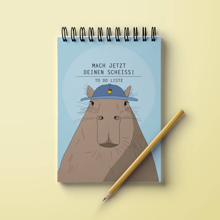 Rotberta - Wholesale Notepad - To Do List DIN A6, Ring Binding, Capybara