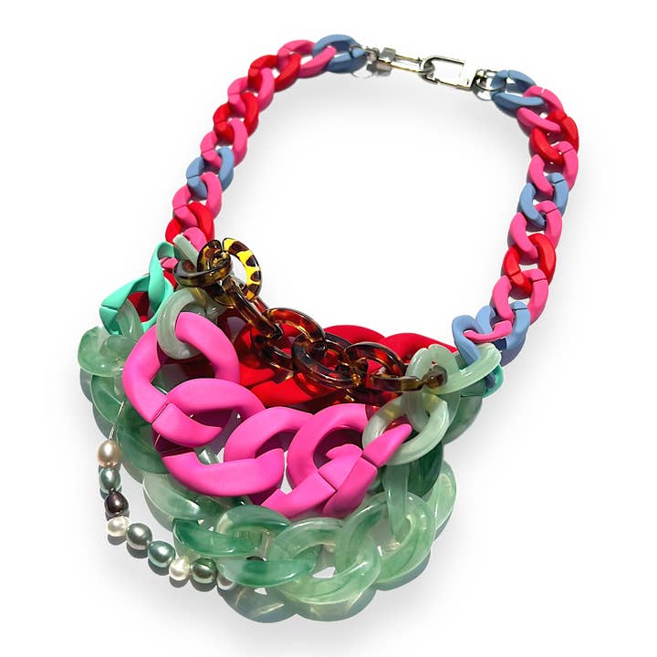 MPR x IMAGINARIUM: Pink Link Halskæde for engroshandel hos Meghan Patrice Riley