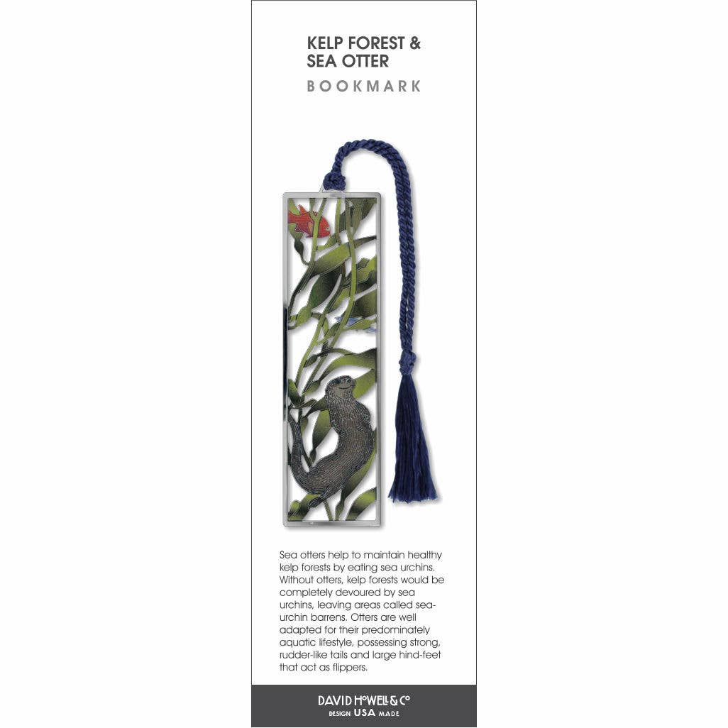 David Howell and Company - Vendita all'ingrosso Segnalibro - Segnalibro in metallo Foresta di Kelp & Lontra Marina, PRODOTTO negli USA1
