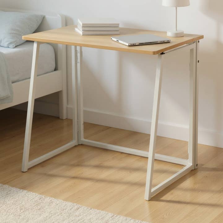 31.5" Foldable Computer Desk, Natural Wood for wholesale by HOMYCASA DESIGN INC