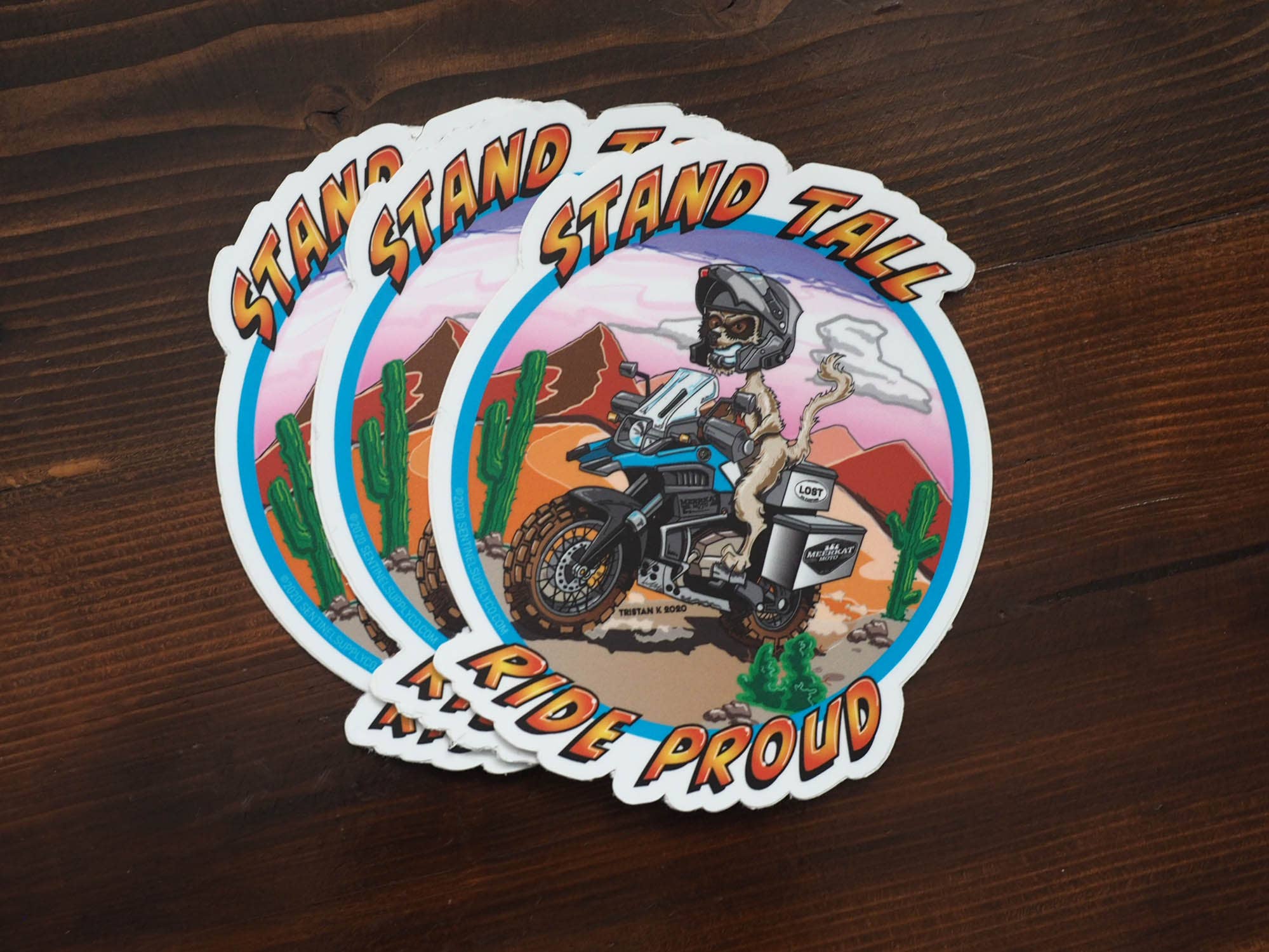Sentinel Supply - Wholesale Sticker - Meerkat Moto Desert Art Stickers for ADV Motorcycles3