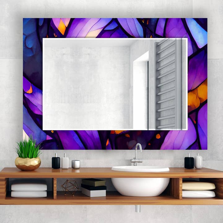 Farvet hærdet glas vægspejl for engroshandel hos MyPhotostation