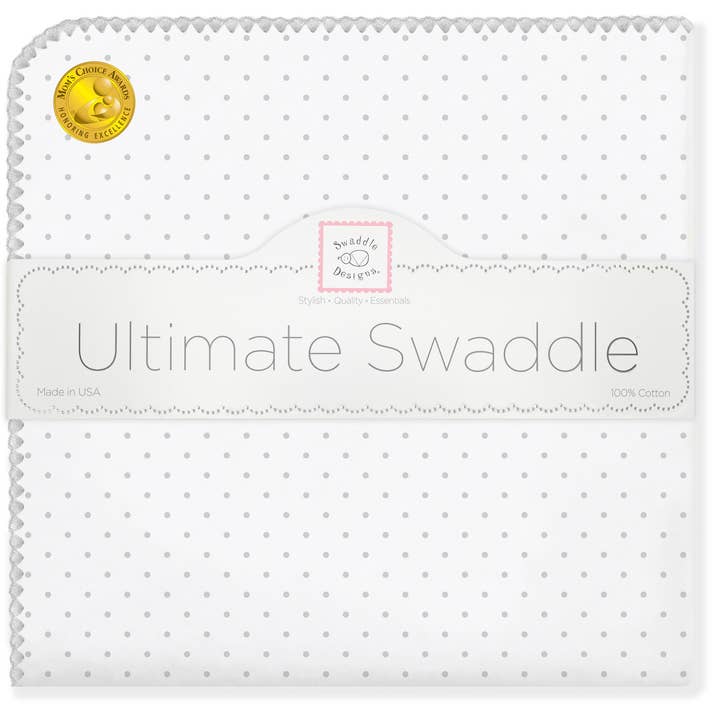 Ultieme inbakerdeken, stippen, sterling voor wholesale door SwaddleDesigns