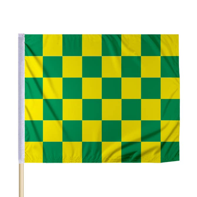 AGAS Green Yellow Checkered Nylon Racing Flag 30x30 inch for wholesale by AGAS MFG INC