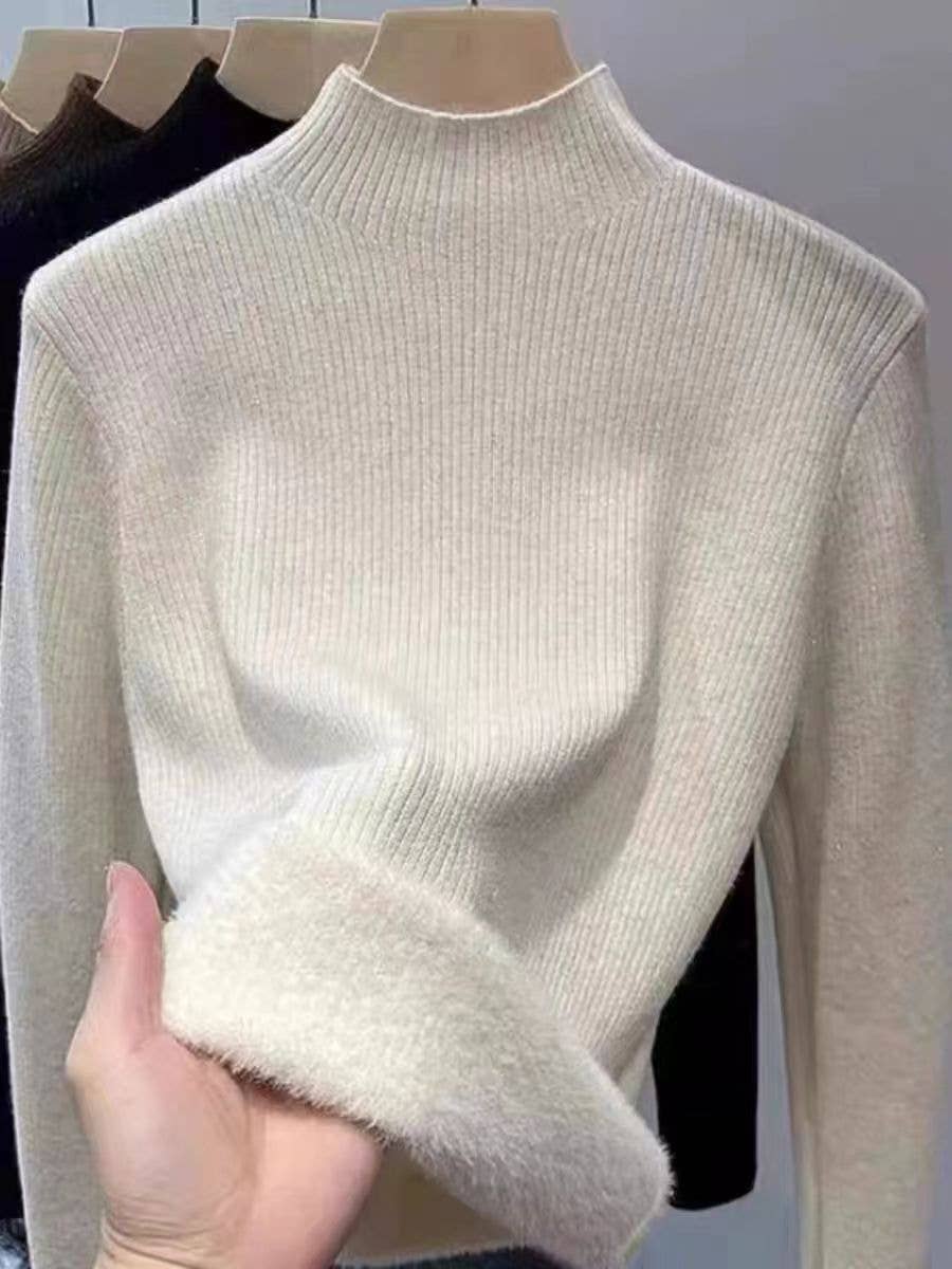 Marayn - Wholesale Knit Sweater - Women's - Soft warm halfneck fleece knit 2024 winter essential5