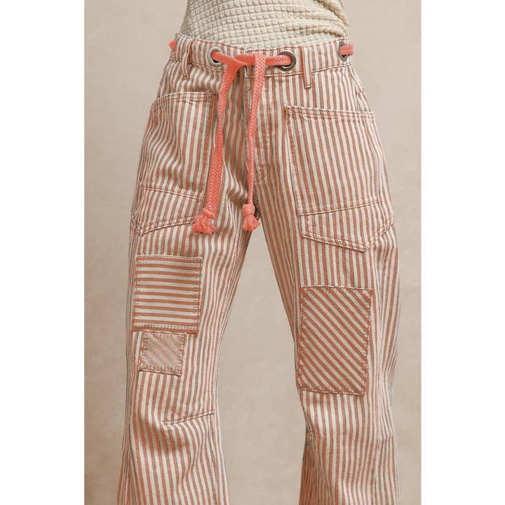 IVE – wholesale Pants – Women's – STRIPED TWILL BARREL PANTS1