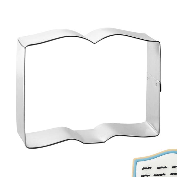 Open Book Cookie Cutter 3.75 in B1524 for wholesale by CookieCutter.com
