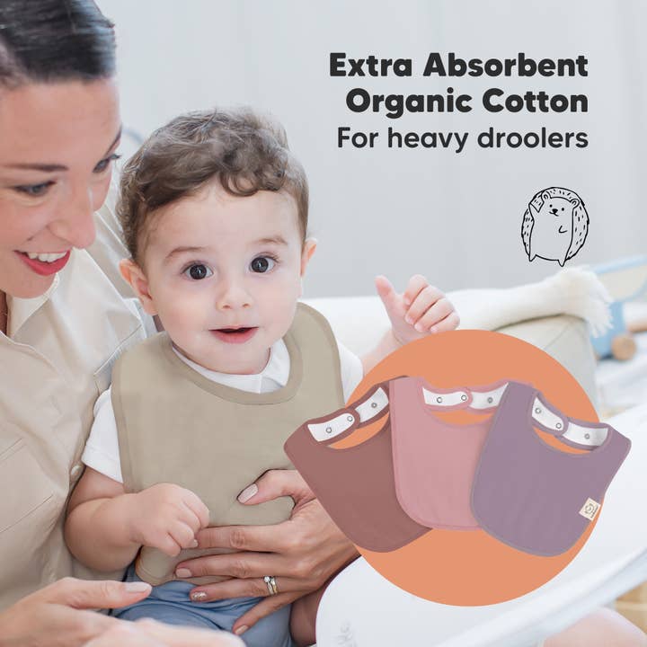 Mauve Lot de 8 bavoirs Urban Drool pour bébés garçons et filles qui font leurs dents en vente sur Faire