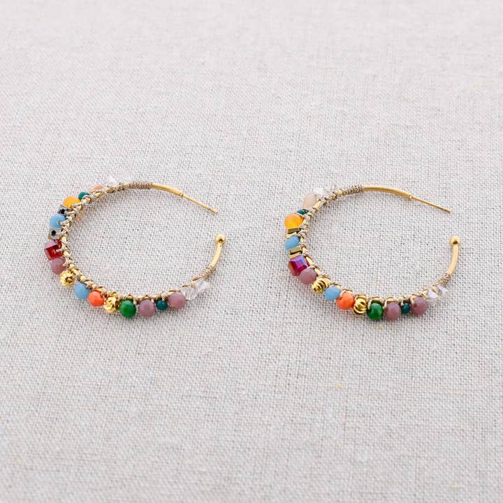 Gekleurde oorringen van kristalstaal voor wholesale door Sonata