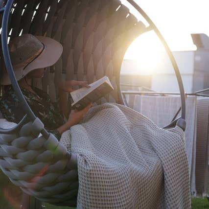 MINOA - Vendita all'ingrosso Plaid - Aegean biologico, Coperta/Trapunta Grande Seren Waffle Waffle Organico 400 grammi2