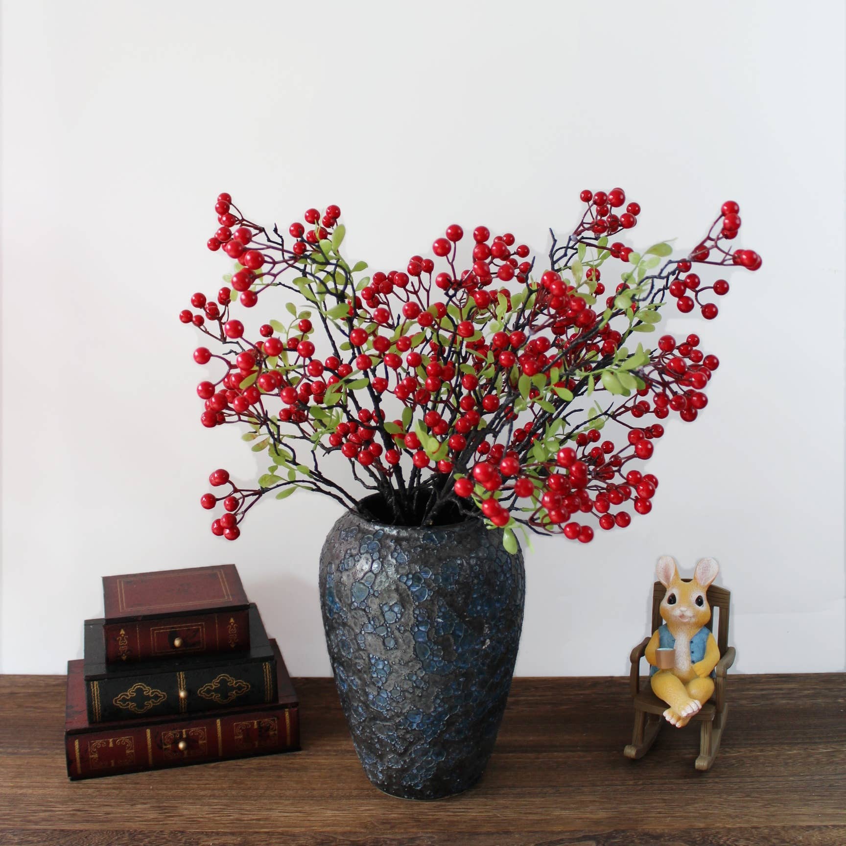 ACNITE(We cover U.S. import duties) – Engroshandel Kunstige blomster – Røde bær kunstige frugter efterårs juledekoration til hjemmet4