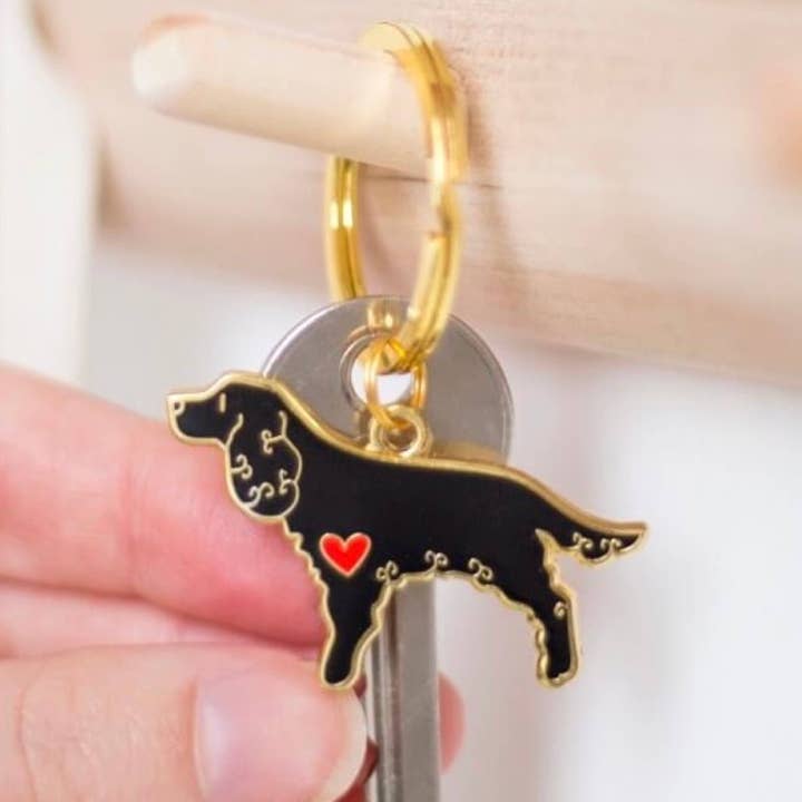 Working Cocker Spaniel Enamel Key Ring - Choice of 4 Colours for wholesale by Ren and Thread
