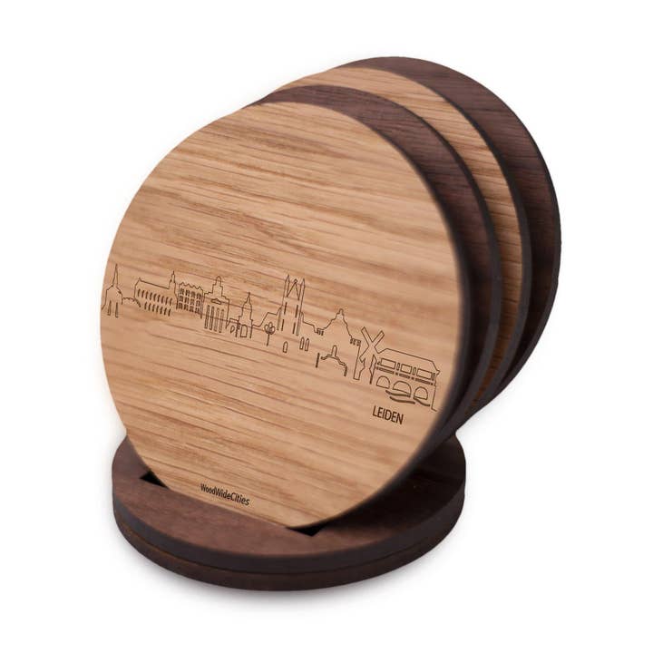 Skyline Untersetzer Leiden für den Großhandel von WoodWideCities