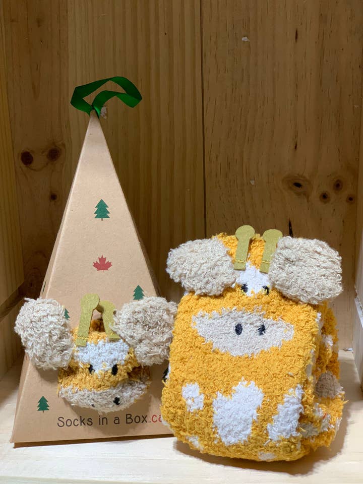 Girafstrømper i æske for engroshandel hos Socks In A Box