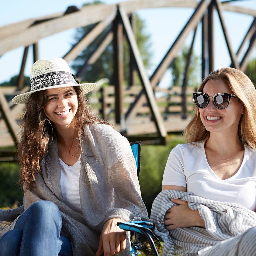 Hadley Wren - Wholesale Scarf - Women's - Tiny Stripe Insect Shield Scarf - Gray1