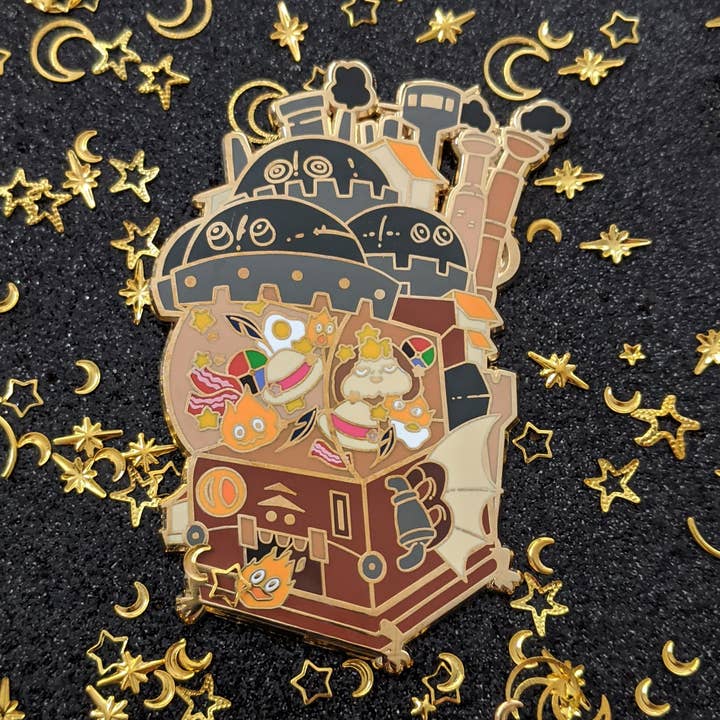 Pin esmaltado Castle-Pon - El castillo ambulante para venta al por mayor de Sugar Cubed Studios