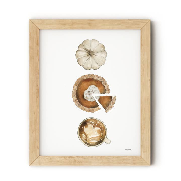 Watercolor Pumpkin Spice - Fall Thanksgiving Wall Art for wholesale by KelseyMDesigns