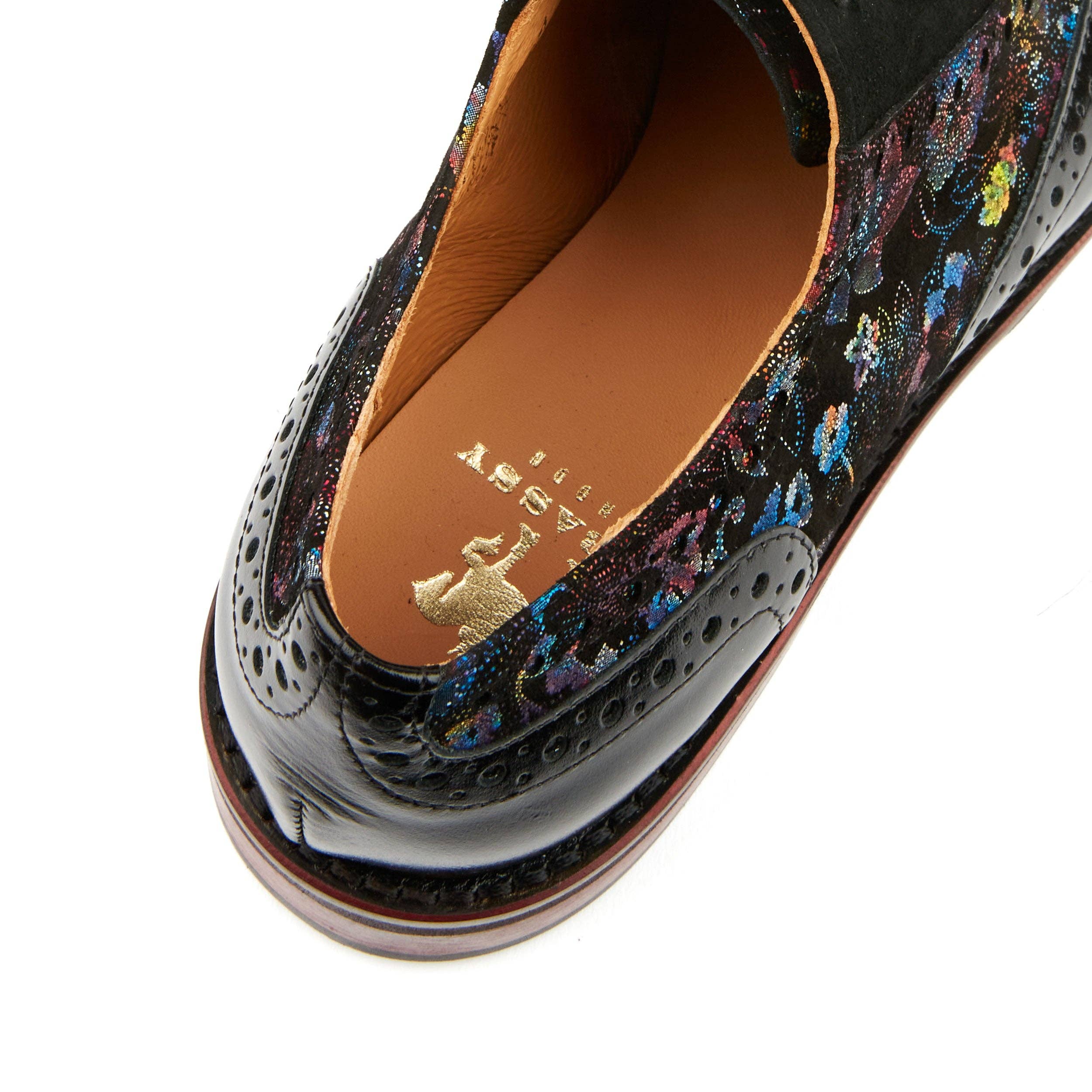 Embassy London – wholesale Brogue shoes – Women's – Vivienne - Black Flower7