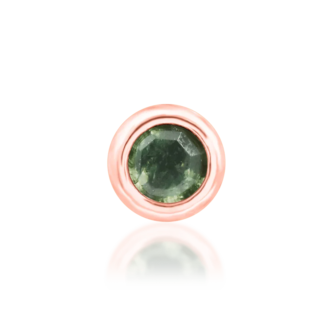 Piercing-zone - Vendita all'ingrosso Orecchini singoli - Alary – Agata Muschiata con Griffe – Terminale Senza Filettatura in Oro 14K4